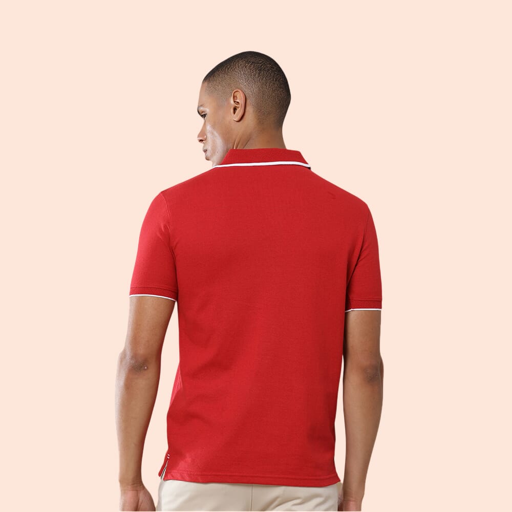 Greys&Blues Jacq Polo T-Shirt-Red with White